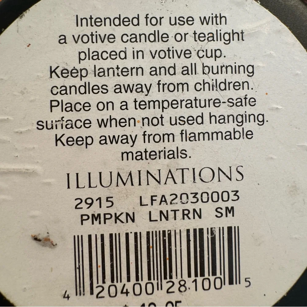 Vintage Illuminations Pumpkin Votive Lantern Halloween